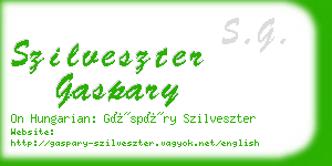 szilveszter gaspary business card